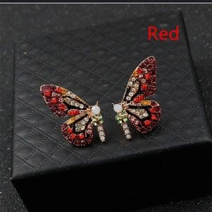 New Rhinestone Butterfly Earrings